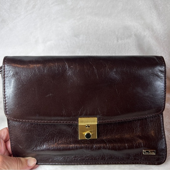 Vintage 70's Pierre Cardin Leather Clutch Purse Wristlet - Picture 6 of 11